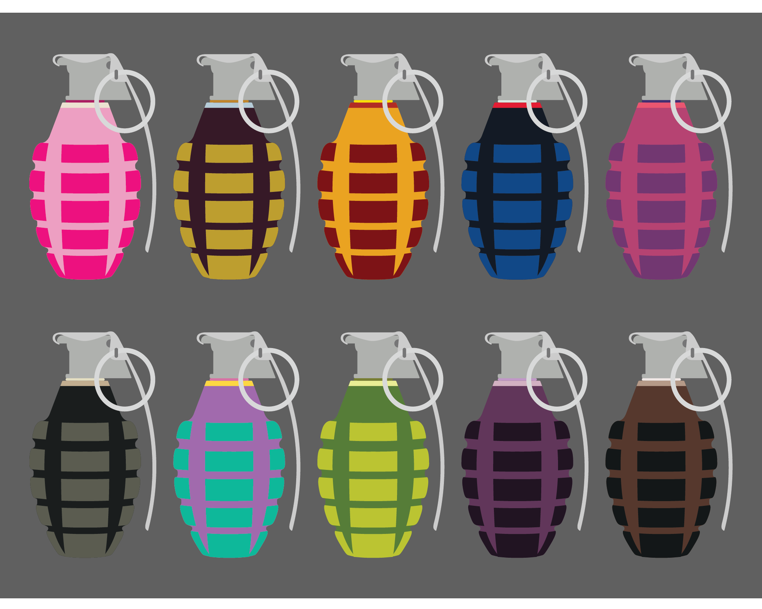 Colored Grenades Illustration